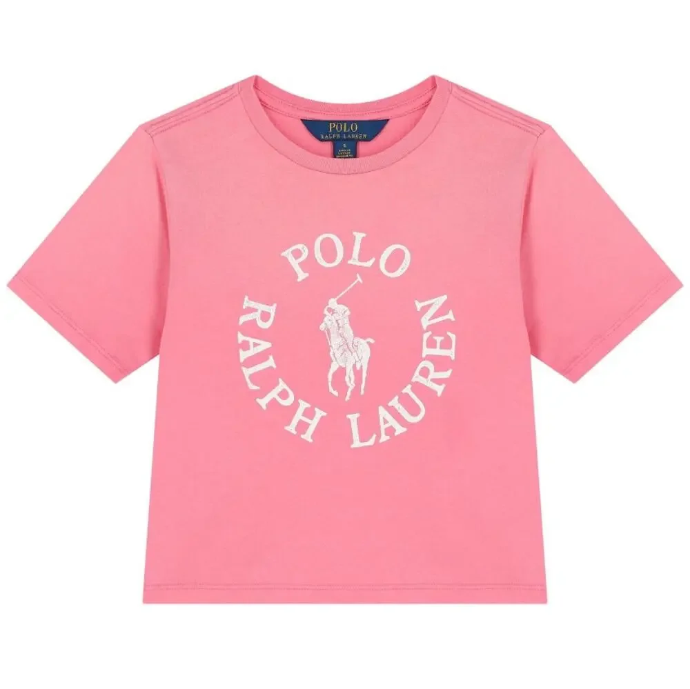 Ralph Lauren Girls Pink Logo T-Shirt 3/3T